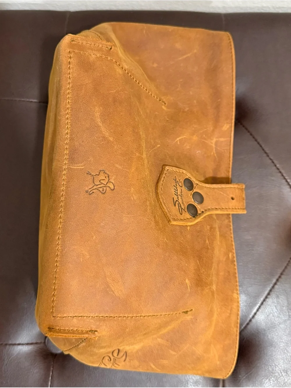 NWOT Discontinued Saddleback Leather Co. Large 14in. Overnight Bag Set - Picture 3 of 9